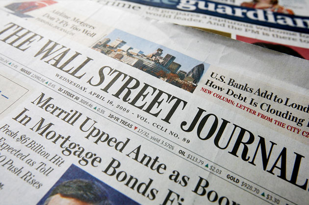 How the Wall Street Journal looks today