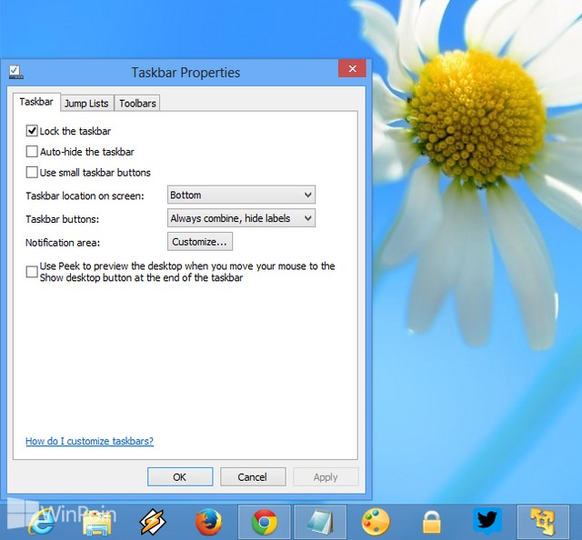 How to Modify the Taskbar Icon Sizes in Windows 8 and 8.1