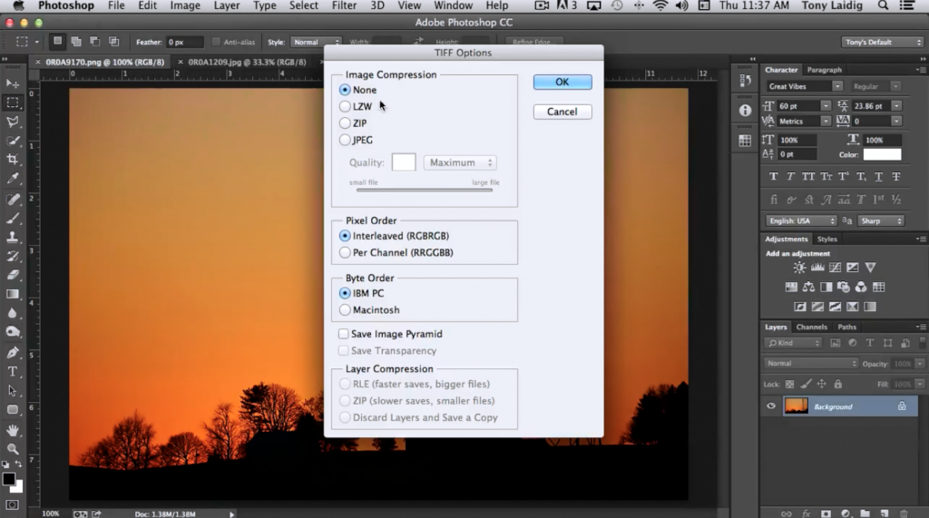 Choosing a File Format and Saving Files in Photoshop