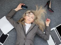 overworked businesswoman burnout