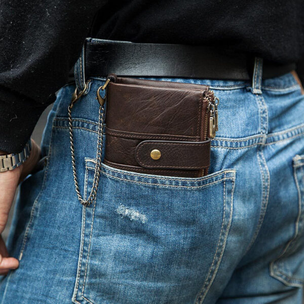 Securing Your Cards: The RFID Blocking Cowhide Leather Wallet